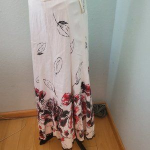 Le Mirage Maxi Floral Fit Flare Skirt Zip Side S